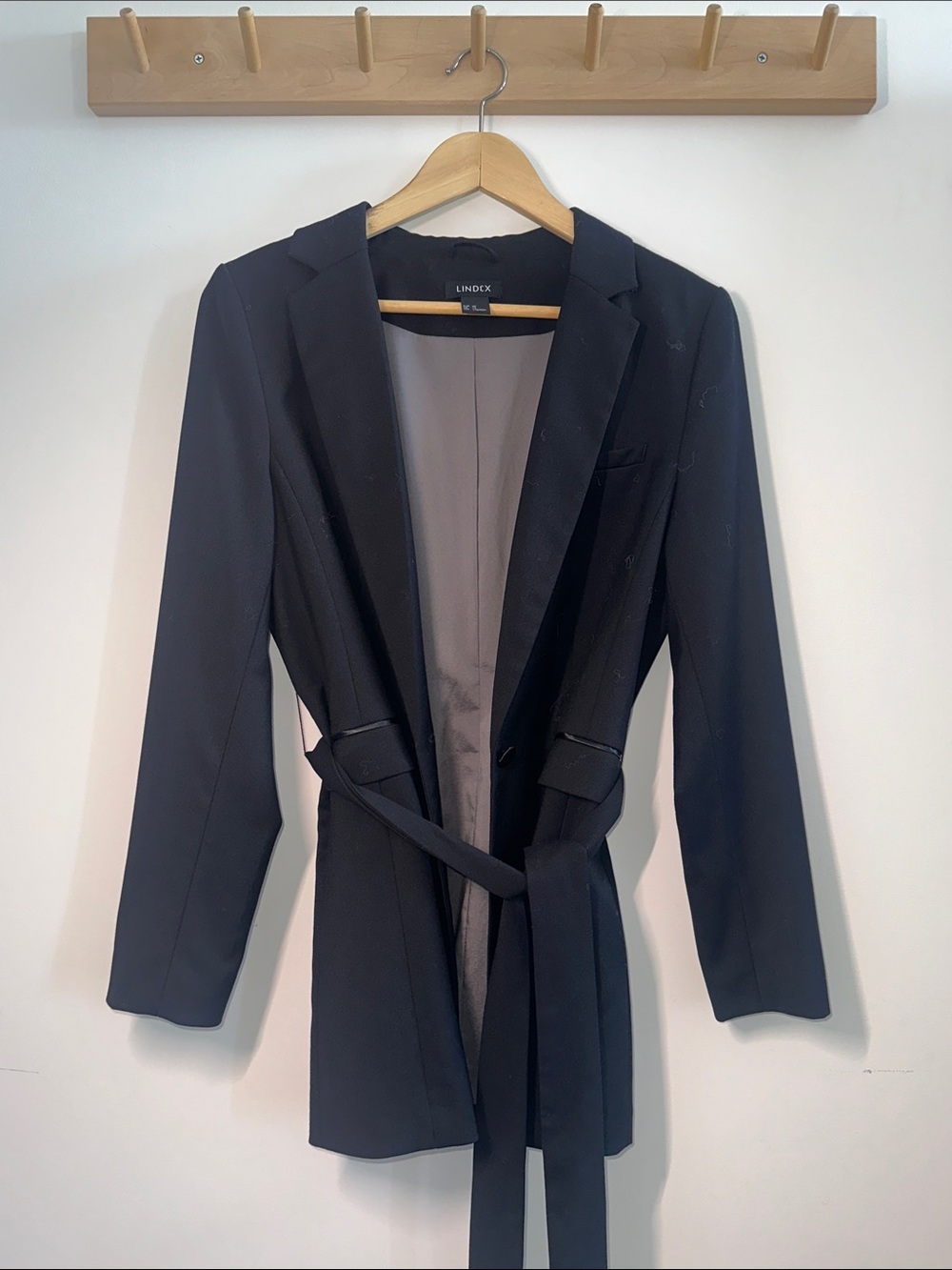 Lindex Black Belted Tailored Blazer